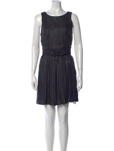 Pre-owned Eva Franco Scoop Neck Mini Dress In Blue