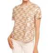 Eva Franco Sequin Tee In Taupe In Grey
