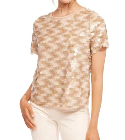 Eva Franco Sequin Tee In Taupe In Grey