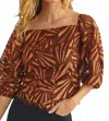 Eva Franco Shine Lace Blouse In Copper Metallic In Multi