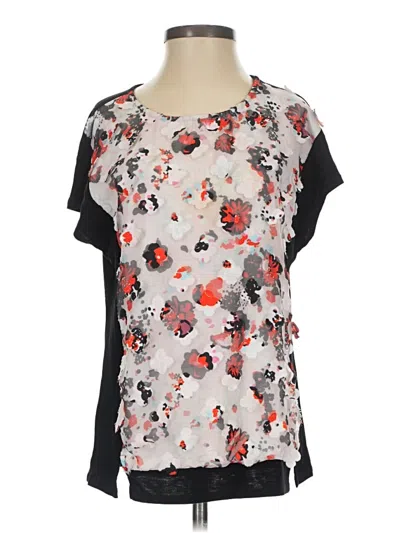Pre-owned Eva Franco Short Sleeve Blouse In Black