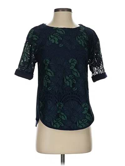 Pre-owned Eva Franco Short Sleeve Blouse In Blue