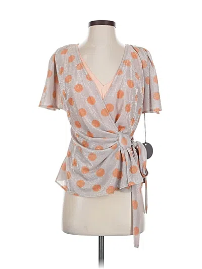 Pre-owned Eva Franco Short Sleeve Blouse In Orange