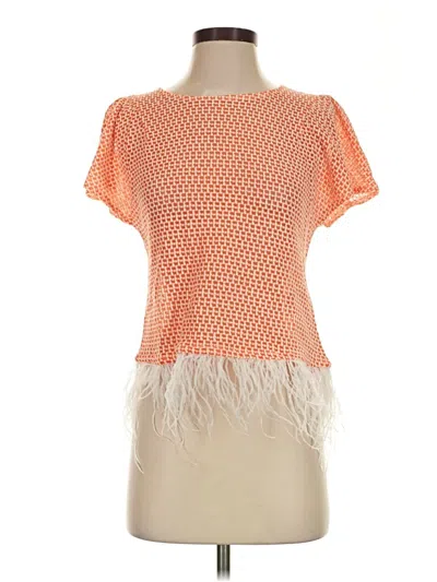 Pre-owned Eva Franco Short Sleeve Blouse In Orange