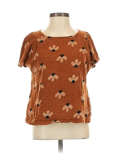 Pre-owned Eva Franco Short Sleeve T-shirt In Brown