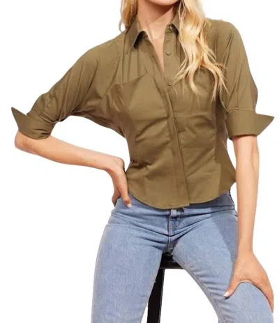 Eva Franco Sibella Shirt In Moss In Pink