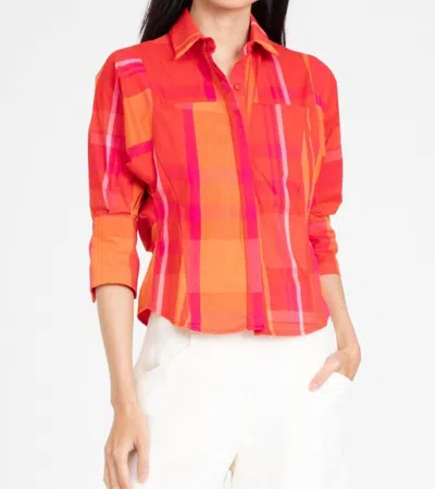 Eva Franco Sibella Shirt In Citrus Plaid In Multi