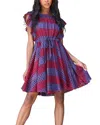 Eva Franco Simona Dress In Wine Stripe
