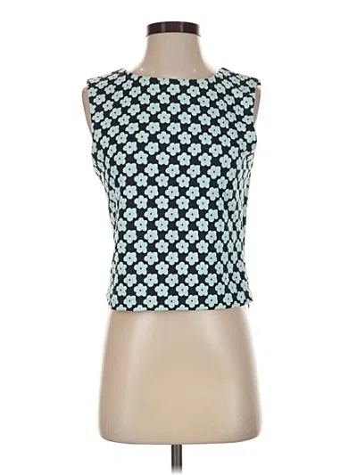 Pre-owned Eva Franco Sleeveless Top Teal Boatneck Tops