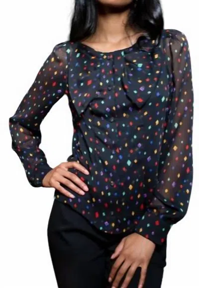 Eva Franco Sonora Blouse In Yester In Blue