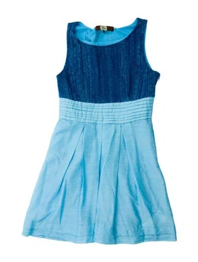 Pre-owned Eva Franco Strapless Mini Dress In Blue