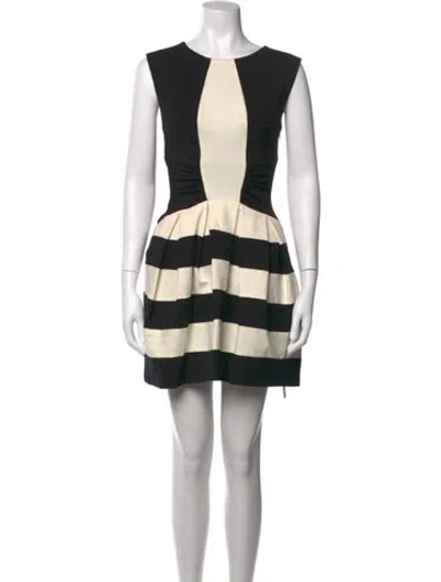 Pre-owned Eva Franco Striped Mini Dress In Neutrals