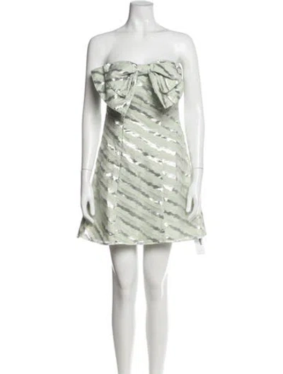 Pre-owned Eva Franco Striped Mini Dress W/ Tags In Green
