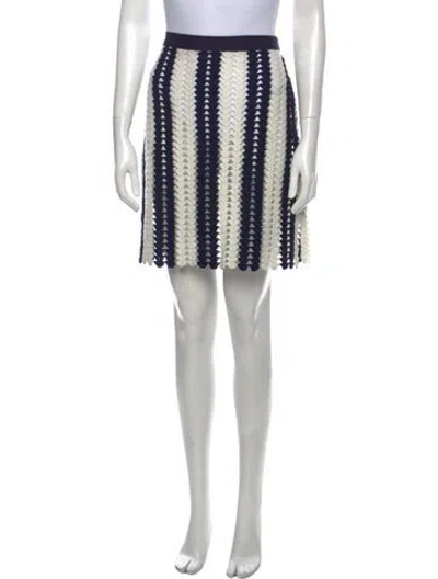 Pre-owned Eva Franco Striped Mini Skirt In Blue
