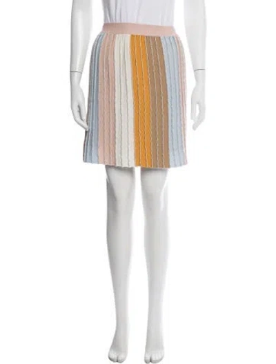 Pre-owned Eva Franco Striped Mini Skirt In Metallic/pink