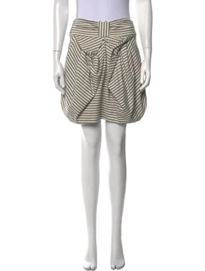 Pre-owned Eva Franco Striped Mini Skirt In Neutrals
