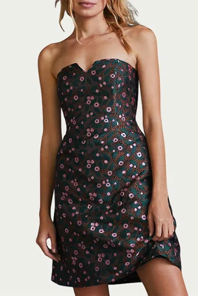 Eva Franco Sweetheart Mini Dress In Multi In Brown