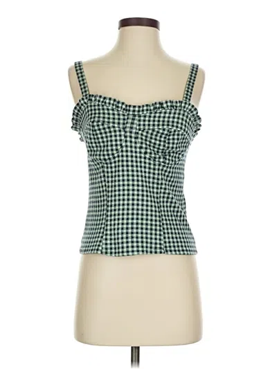 Pre-owned Eva Franco Tank Top Green Strapless Neckline Tops