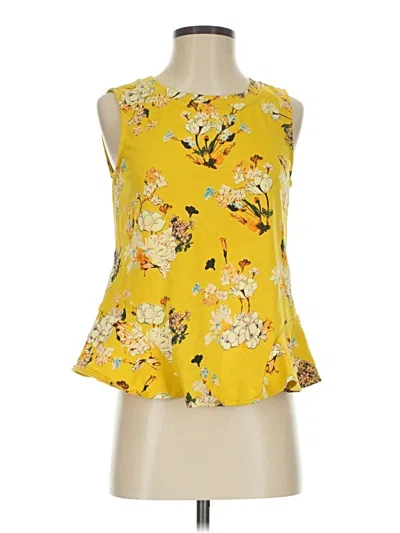 Pre-owned Eva Franco Tank Top Yellow Halter Neckline Tops