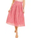 Eva Franco Textured Plaid Midi Skirt In Multi