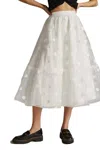 Eva Franco Tulle Midi Skirt In Snowflake Dot In Multi