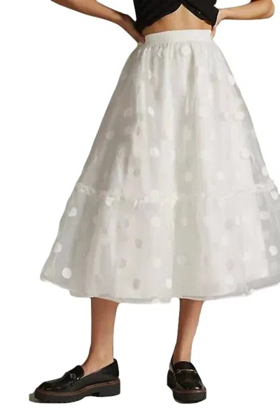 Eva Franco Tulle Midi Skirt In Snowflake Dot In Multi