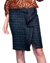 Eva Franco Copper Teal Tweed Pencil Skirt