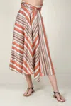 Eva Franco Vanderbilt Midi Skirt In Orange Dreamsicle