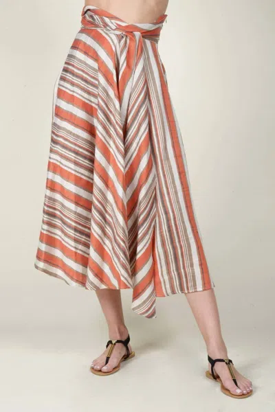 Eva Franco Vanderbilt Midi Skirt In Orange Dreamsicle