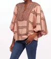 Eva Franco Violet Top In Sunset Clay In Multi