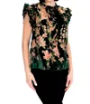 Eva Franco Vixen Top In Vineyard Bloom Olive In Multi