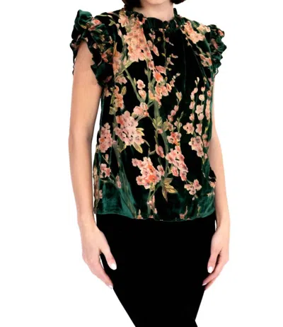 Eva Franco Vixen Top In Vineyard Bloom Olive In Multi