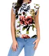 Eva Franco Vixen Top In Vineyard Bloom Tan In Multi