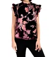 Eva Franco Vixen Top In Vineyard Bloom Toupe In Multi