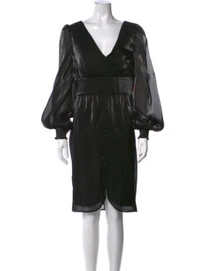 Pre-owned Eva Franco V-neck Knee-length Dress W/ Tags In Black