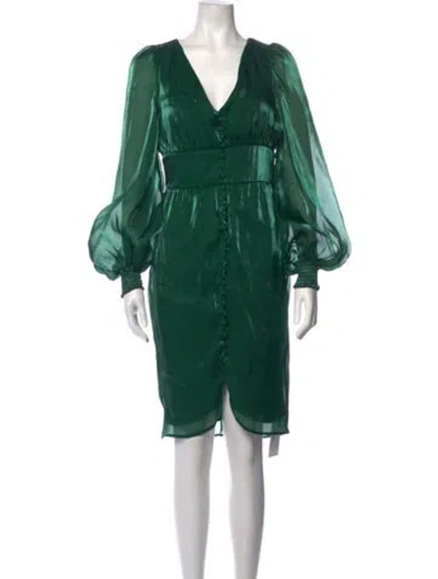 Pre-owned Eva Franco V-neck Mini Dress W/ Tags In Green