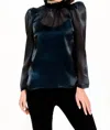 Eva Franco Watson Blouse In Indigo Organza In Multi