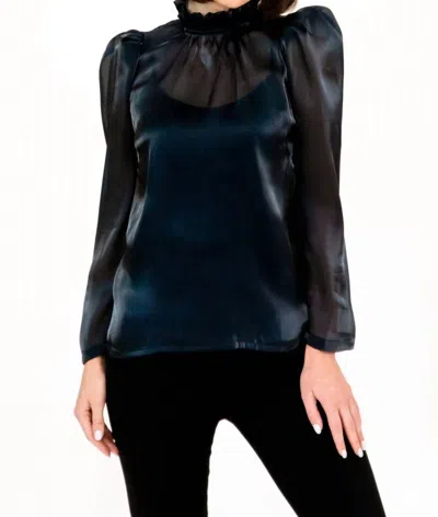 Eva Franco Watson Blouse In Indigo Organza In Multi