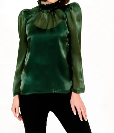 Eva Franco Watson Blouse In Pine Organza In Green