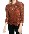 Eva Franco Watson Lace Blouse In Brown In Brown