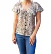 Eva Franco Printed Blouse In Snake Printed In Gray