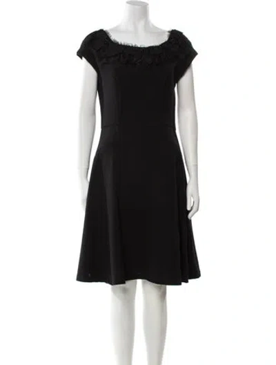 Pre-owned Eva Franco Wool Knee-length Dress In Black