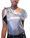Eva Franco Xena Metallic Top In Silver