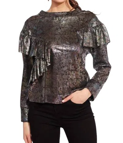 Eva Franco Yara Top In Pyrite In Black