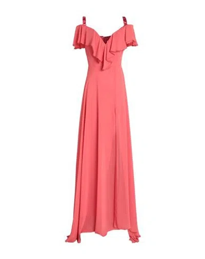 Eva Garavaldi Couture Woman Maxi Dress Coral Size 8 Polyester In Red