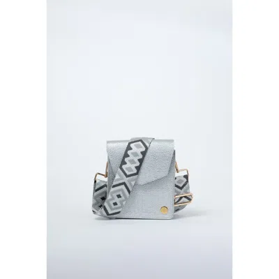 Eva Innocenti Patty Metallic Leather Crossbody Bag In Blue