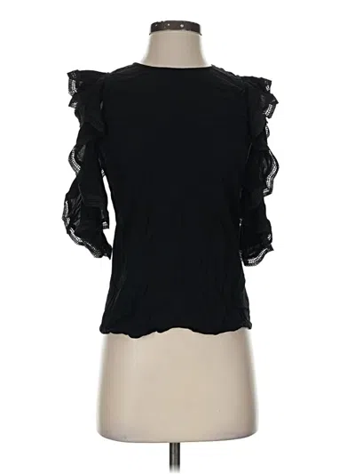 Pre-owned Eva Longoria 3/4 Sleeve Blouse In Black