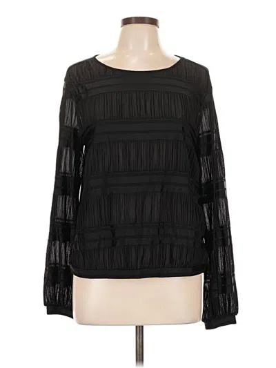 Pre-owned Eva Longoria Long Sleeve Blouse In Black
