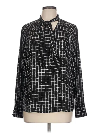 Pre-owned Eva Longoria Long Sleeve Blouse In Black