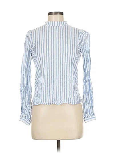 Pre-owned Eva Longoria Long Sleeve Blouse In Blue